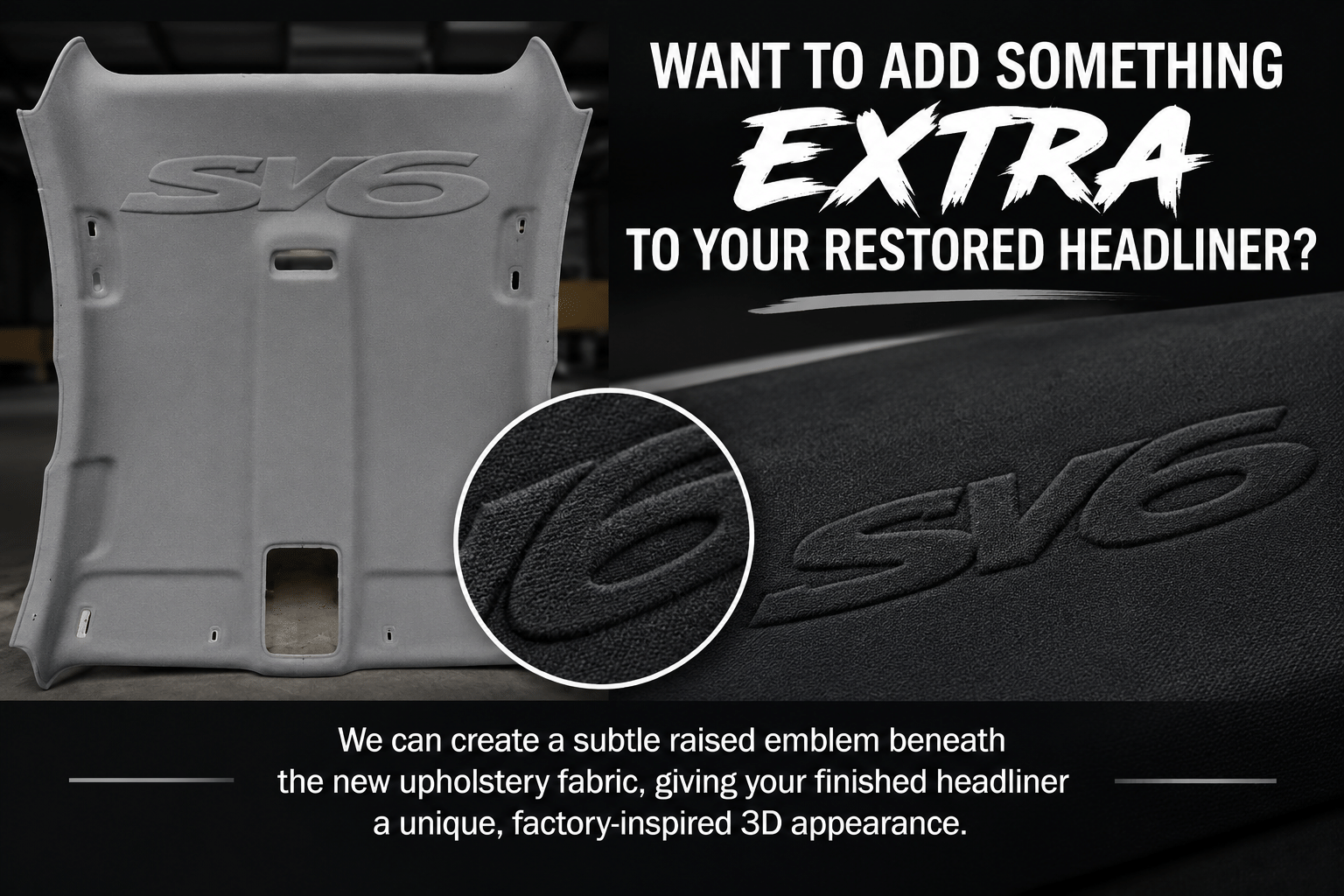 Custom Raised Emblems for Headliners